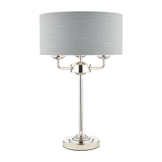 Laura Ashley Sorrento 3lt Table Lamp Polished Nickel With Silver Shade