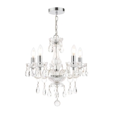 Laura Ashley Harriet 5lt Crystal & Polished Chrome Chandelier