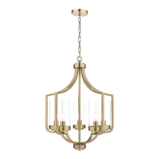 Laura Ashley Joseph 5lt Chandelier Antique Brass Glass
