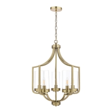 Laura Ashley Joseph 5lt Chandelier Antique Brass Glass