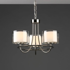 Laura Ashley Southwell 3lt Chandelier Polished Nickel & Glass Shades