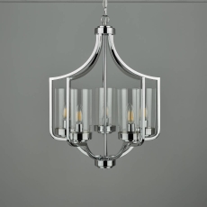 Laura Ashley Joseph 5lt Chandelier Polished Chrome Glass