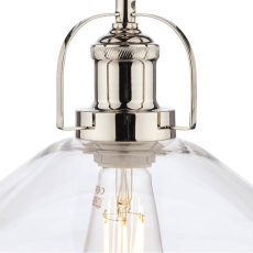 Laura Ashley Rye Polished Nickel & Clear Glass Pendant