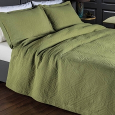 Design Port Padstow Bedspread Olive Green