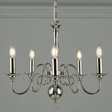 Laura Ashley Winchester 5lt Pendant Polished Nickel