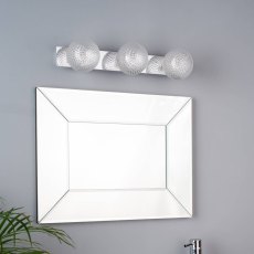 Laura Ashley Prague 3lt Bathroom Wall Light Polished Chrome Glass IP44