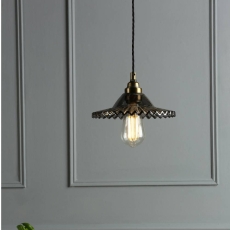 Laura Ashley Pippa Pendant Aged Brass Smoked Glass