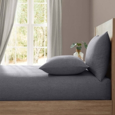 Lazy Linen Extra Deep Fitted Sheet Charcoal