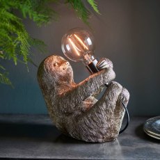 Clements Vintage Silver Sloth Table Light