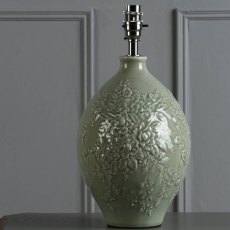 Laura Ashley Picardie Ceramic Table Lamp Green Polished Chrome - Base Only