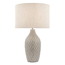 Laura Ashley Heathfield Ceramic Table Lamp Gloss Grey With Shade