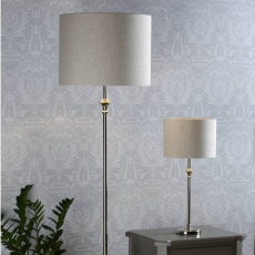 Laura Ashley Highgrove Floor Lamp Polished Nickel With Shade