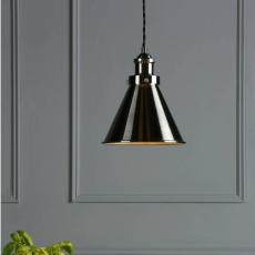 Laura Ashley Rufus Pendant Industrial Nickel