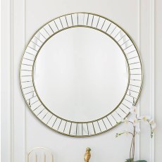Laura Ashley Clemence Large Round Gold Leaf Mirror 120cm