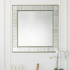 Laura Ashley Clemence Square Gold Leaf Mirror 90cm