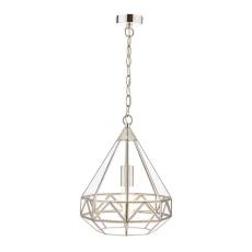 Laura Ashley Zaria Pendant Polished Silver Glass