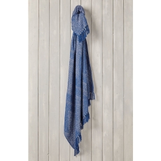 Walton & Co Recycled Cotton Throw Blue