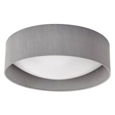 Nysa 2 Light Flush 40cm Grey Faux Silk