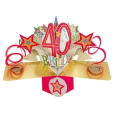 Stars Pop Up 40th Birthday Card