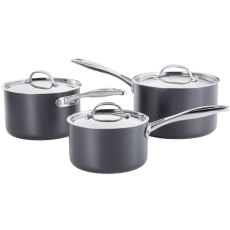 Stellar 6000 Hard Anodised non stick 3 Piece saucepan set