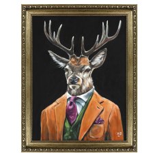 Gentleman Stag Framed Picture by Louise Brown