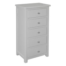 Hamilton 5 Drawer Narrow Chest Grey