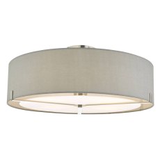 Satino 3 Light Semi Flush Grey Satin Chrome
