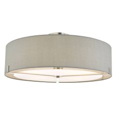 Satino 3 Light Semi Flush Grey Satin Chrome