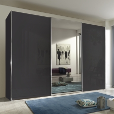 Miramar 3 Door Wardrobe Graphite Glass