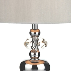 Edith Touch Table Lamp Polished Chrome with Shade