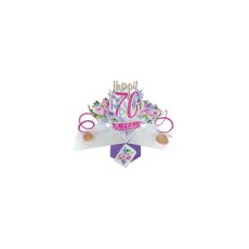 Pop Up 70th Birthday Flowers Greeting Card