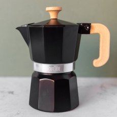 La Cafetiere Espresso Maker 6 Cup Black/Wood Handle