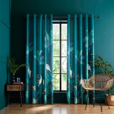 Sara Miller Heron Eyelet Headed Curtains Teal