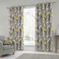 Fusion Tropical Eyelet Curtains Ochre