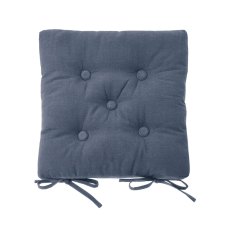 Walton & Co Seat Pad With Ties Slate Blue