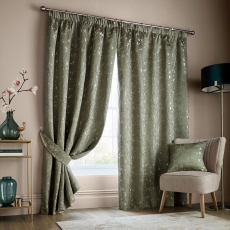 Hertford Pencil Headed Curtains Lined Sage