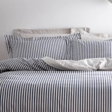 The Linen Yard Hebden Duvet Set Navy