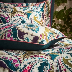 Edinburgh Weavers Aretha Paisley Duvet Cover Set Teal/Olive