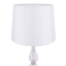 Laura Ashley Bradshaw Table Lamp Polished Nickel & Ribbed Glass With Shade