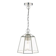 Laura Ashley Clayton Pendant Polished Silver Glass