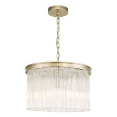 Laura Ashley Manon 3lt Pendant Champagne Clear Glass