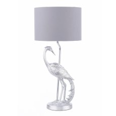 Laura Ashley Tregaron Heron Table Lamp Silver With Shade