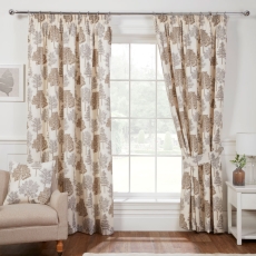 Coppice Pencil Pleat Readymade Curtains Lined Natural