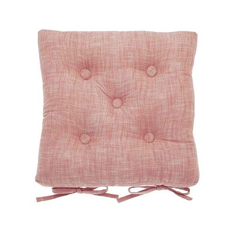 Chambray Seat Pad With Ties Blush