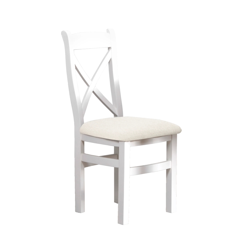 Elveden Cross Back Dining Chair White Fabric