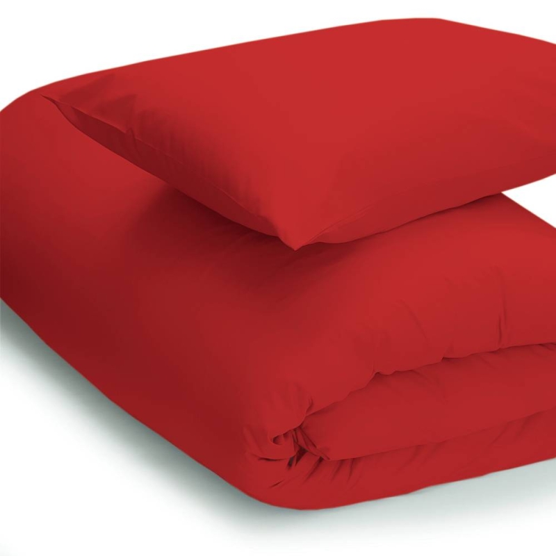 200 COUNT SINGLE DUVET COVER RED