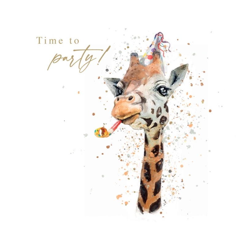 ATR006 GIRAFFE WITH PARTY BLOWER CARD