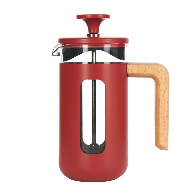 La Cafetiere Pisa 3 Cup Red/Wood Handle