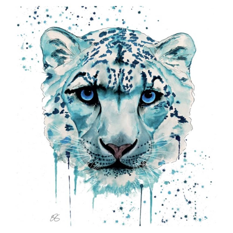 Snow Leopard - Blank Greeting Card