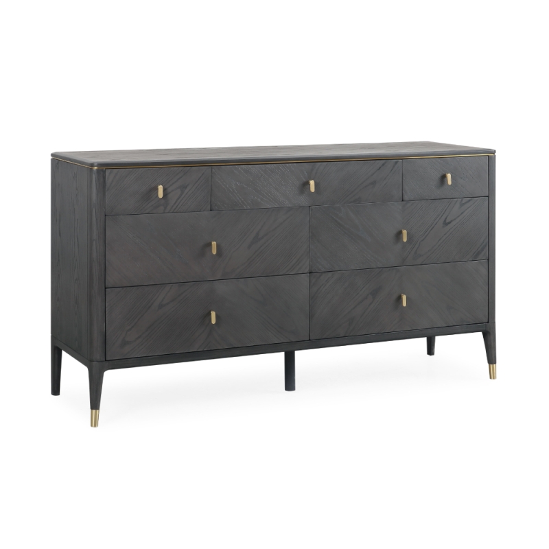 Dante Dressing Chest 7 Drawer Ebony